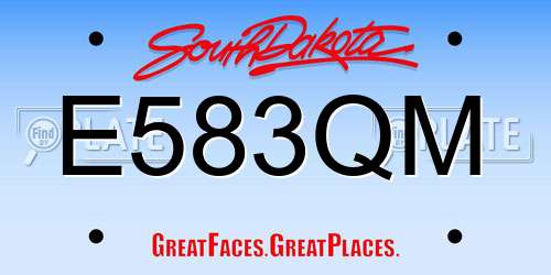 E583QM South Dakota License Plate