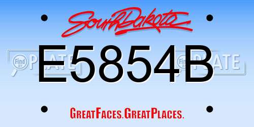 E5854B South Dakota License Plate