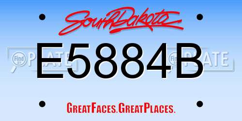 E5884B South Dakota License Plate