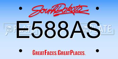 E588AS South Dakota License Plate