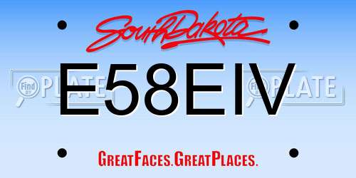 E58EIV South Dakota License Plate