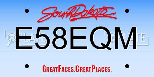 E58EQM South Dakota License Plate