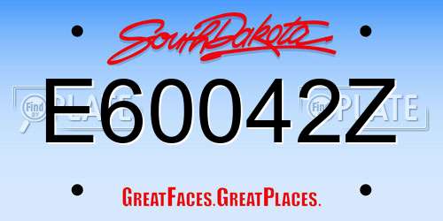 E60042Z South Dakota License Plate