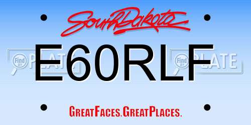 E60RLF South Dakota License Plate