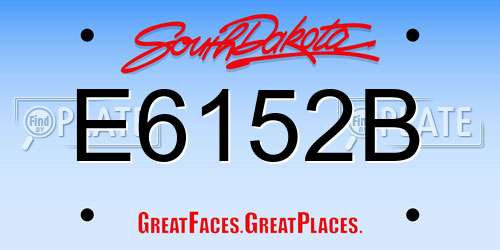 E6152B South Dakota License Plate