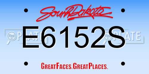 E6152S South Dakota License Plate
