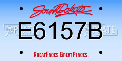 E6157B South Dakota License Plate