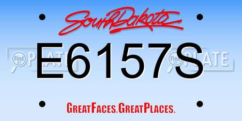 E6157S South Dakota License Plate