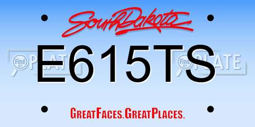 E615TS South Dakota License Plate