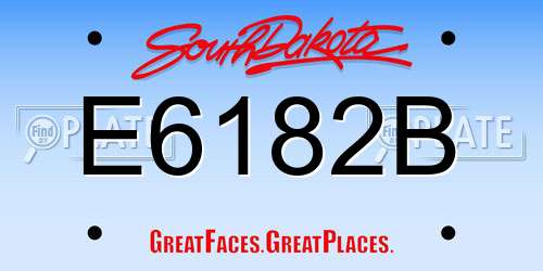 E6182B South Dakota License Plate