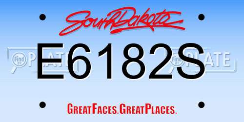 E6182S South Dakota License Plate