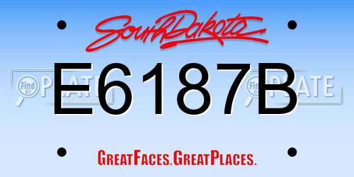 E6187B South Dakota License Plate