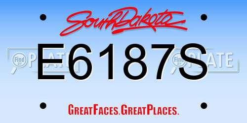 E6187S South Dakota License Plate