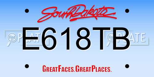 E618TB South Dakota License Plate