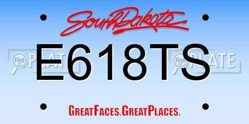E618TS South Dakota License Plate