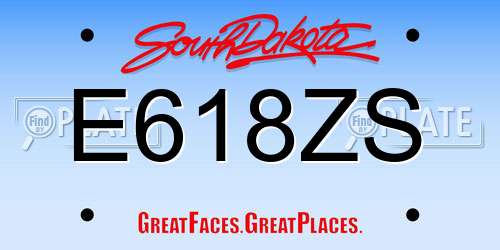 E618ZS South Dakota License Plate