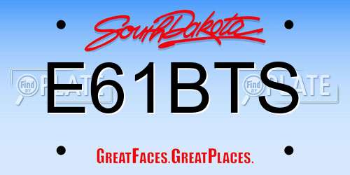 E61BTS South Dakota License Plate