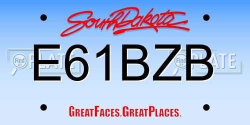 E61BZB South Dakota License Plate