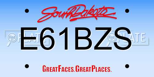 E61BZS South Dakota License Plate
