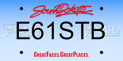 E61STB South Dakota License Plate