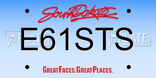E61STS South Dakota License Plate
