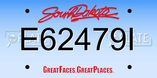 E62479I South Dakota License Plate