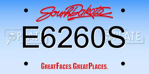 E6260S South Dakota License Plate