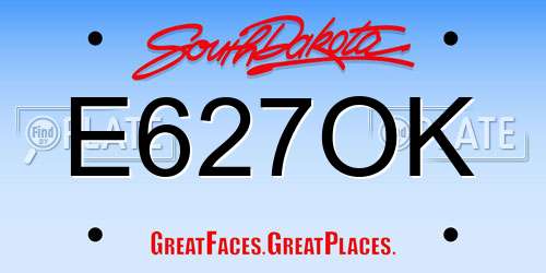 E627OK South Dakota License Plate