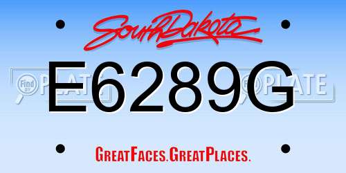 E6289G South Dakota License Plate