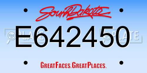 E642450 South Dakota License Plate