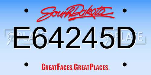 E64245D South Dakota License Plate