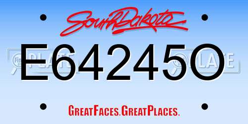 E64245O South Dakota License Plate