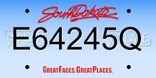 E64245Q South Dakota License Plate