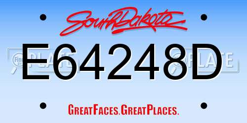 E64248D South Dakota License Plate