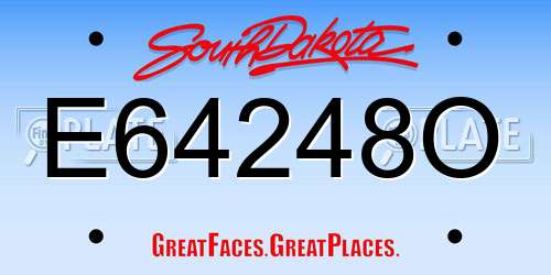 E64248O South Dakota License Plate