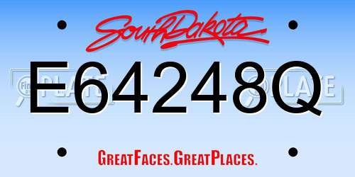 E64248Q South Dakota License Plate