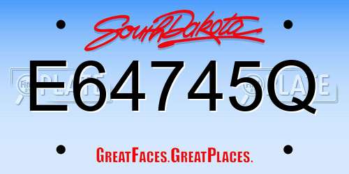 E64745Q South Dakota License Plate