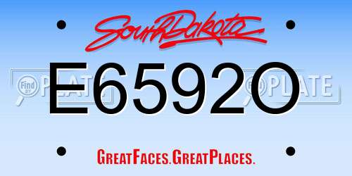 E6592O South Dakota License Plate