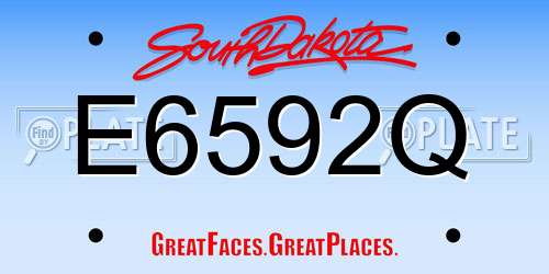 E6592Q South Dakota License Plate