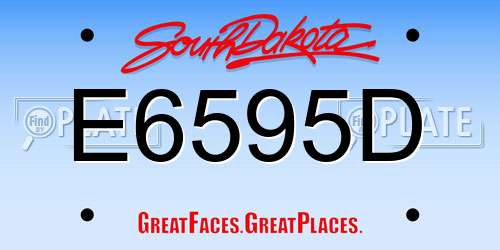 E6595D South Dakota License Plate