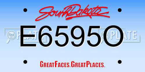 E6595O South Dakota License Plate