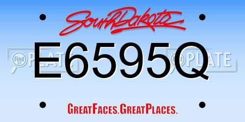 E6595Q South Dakota License Plate