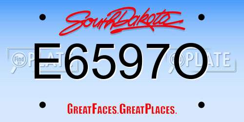 E6597O South Dakota License Plate
