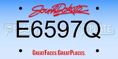 E6597Q South Dakota License Plate