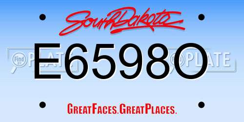 E6598O South Dakota License Plate