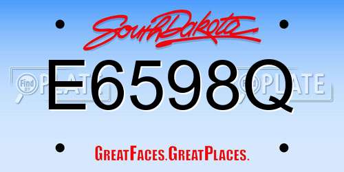 E6598Q South Dakota License Plate