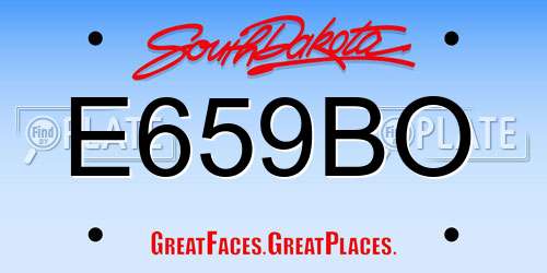 E659BO South Dakota License Plate