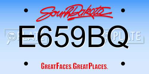 E659BQ South Dakota License Plate