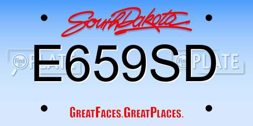 E659SD South Dakota License Plate