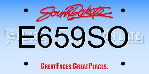 E659SO South Dakota License Plate